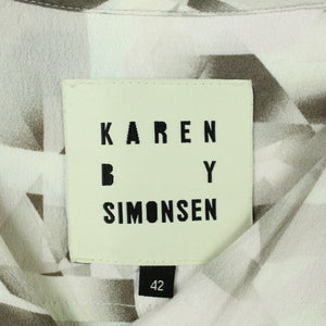 Second Hand KAREN BY SIMONSEN Bluse Gr. 42 creme mehrfarbig gemustert (*)