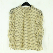 Laden Sie das Bild in den Galerie-Viewer, Second Hand PIGALLE Bluse Gr. S beige gemustert (*)