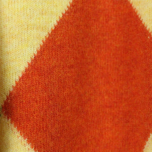 Vintage Pullover mit Wolle Gr. L gelb mehrfarbig Rauten Muster