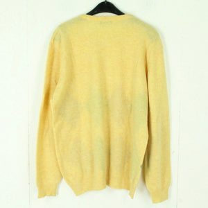 VINTAGE Pullover mit Wolle Gr. L gelb mehrfarbig Rauten Muster