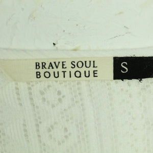 Second Hand BRAVE SOUL Bluse Gr. S weiss 3/4-Arm Boho (*)