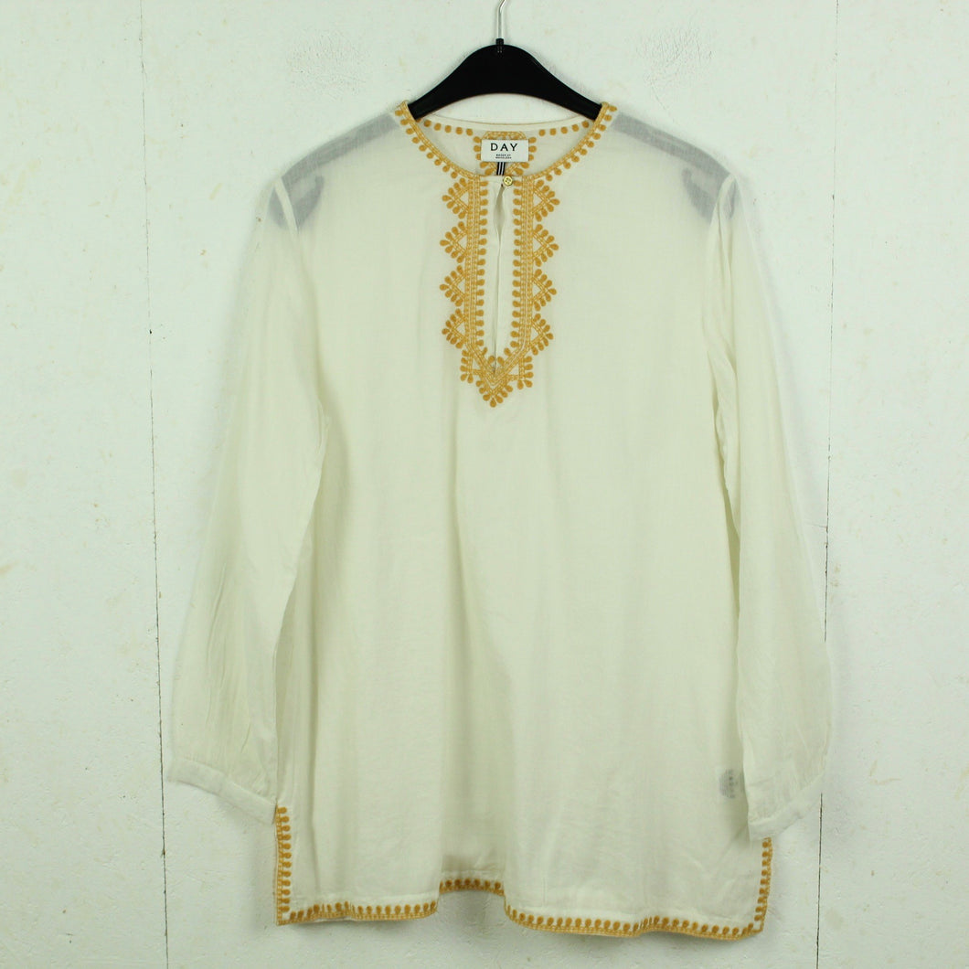 Second Hand DAY BIRGER ET MIKKELSEN Bluse Gr. 40 weiß bestickt Tunika (*)