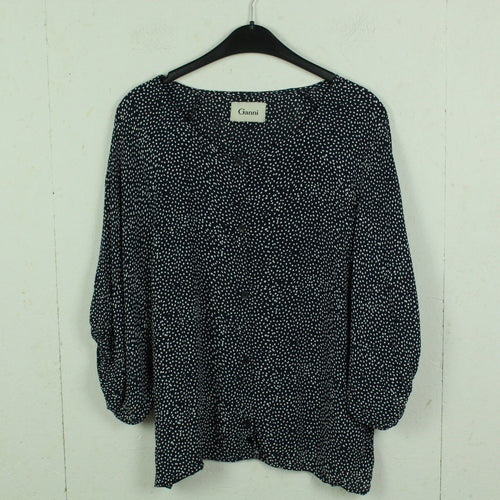 Second Hand GANNI Bluse Gr. XS blau weiß gepunktet oversized (*)