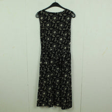 Laden Sie das Bild in den Galerie-Viewer, Vintage Kleid Gr. M schwarz weiß geblümt Boho Midikleid