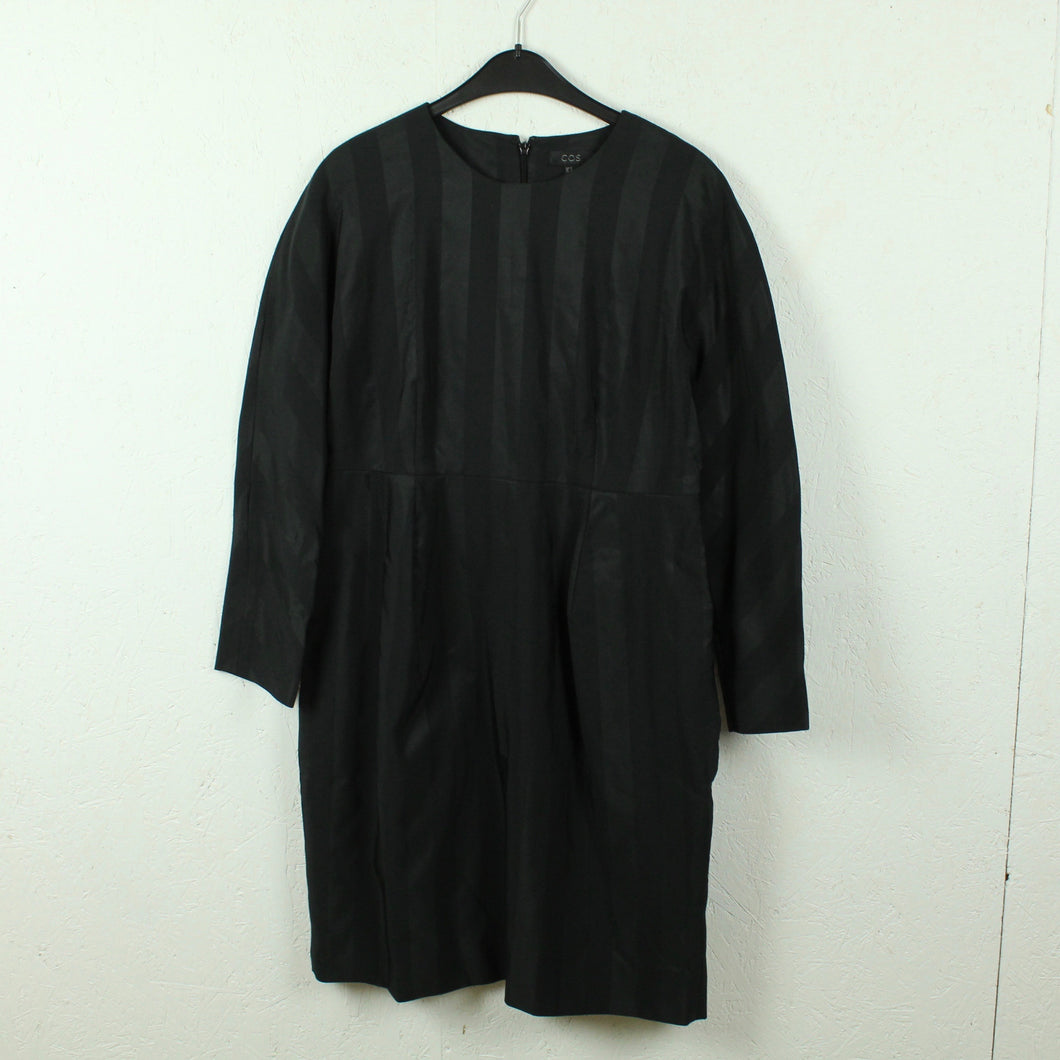 Second Hand COS Kleid Gr. 42 schwarz gestreift 3/4-Arm (*)