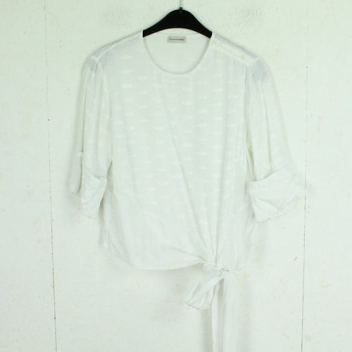 Second Hand BY MALENE BIRGER Bluse Gr. 38 weiß kurzarm Wickeloptik (*)
