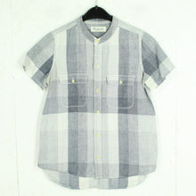 Laden Sie das Bild in den Galerie-Viewer, Second Hand MADEWELL Bluse mit Leinen Gr. XS weiß blau kariert (*)