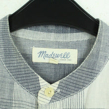 Laden Sie das Bild in den Galerie-Viewer, Second Hand MADEWELL Bluse mit Leinen Gr. XS weiß blau kariert (*)