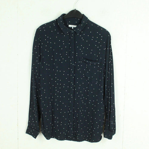 Second Hand GANNI Bluse Gr. 42 dunkelblau weiß gepunktet (*)