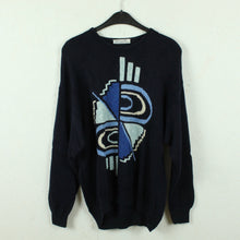 Laden Sie das Bild in den Galerie-Viewer, Vintage Female  Pullover Gr. L blau gemustert