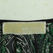 Laden Sie das Bild in den Galerie-Viewer, Second Hand MICHAEL KORS Tunikabluse Gr. M schwarz grün Paisley Muster (*)