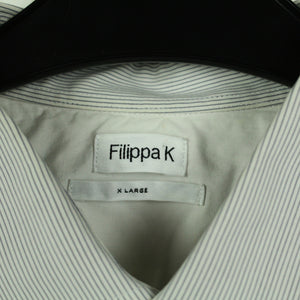 Second Hand FILIPPA K Hemd Gr. XL weiß blau gestreift Hemdbluse (*)