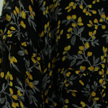 Laden Sie das Bild in den Galerie-Viewer, Second Hand GANNI Kleid Gr. 40 schwarz geblümt 3/4-Arm (*)