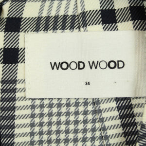 Second Hand WOOD WOOD Etuikleid Gr. 34 weiß mehrfarbig kariert Kleid (*)