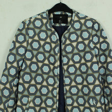 Laden Sie das Bild in den Galerie-Viewer, Second Hand H&amp;M Mantel Gr. S mehrfarbig grafisch gemustert Übergangsmantel (*)