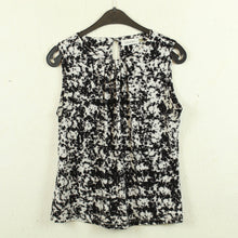 Laden Sie das Bild in den Galerie-Viewer, Second Hand CALVIN KLEIN Bluse Gr. S weiß schwarz gemustert Blusentop (*)
