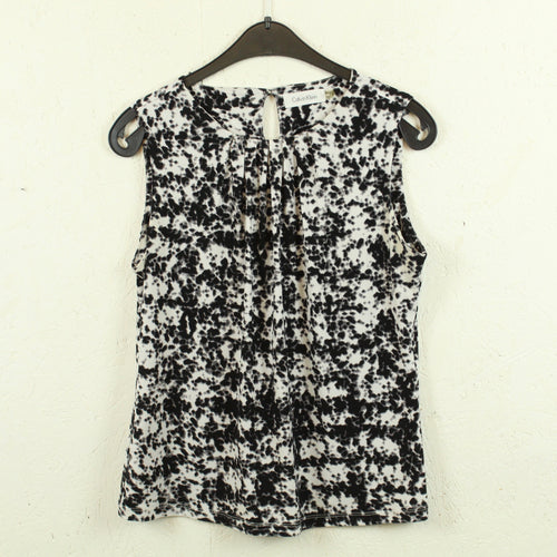 Second Hand CALVIN KLEIN Bluse Gr. S weiß schwarz gemustert Blusentop (*)