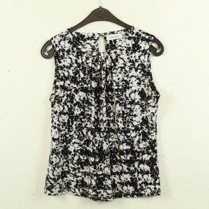 Second Hand CALVIN KLEIN Bluse Gr. S weiß schwarz gemustert Blusentop (*)