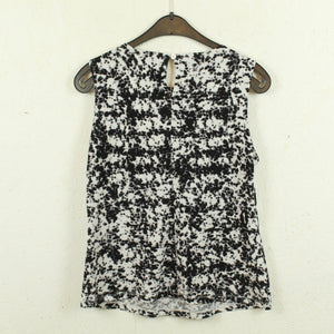 Second Hand CALVIN KLEIN Bluse Gr. S weiß schwarz gemustert Blusentop (*)