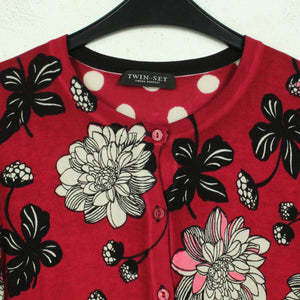 Second Hand TWIN-SET SIMONA BARBIERI Strickjacke Gr. XS mehrfarbig geblümt  (*)