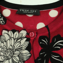 Laden Sie das Bild in den Galerie-Viewer, Second Hand TWIN-SET SIMONA BARBIERI Strickjacke Gr. XS mehrfarbig geblümt  (*)