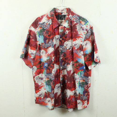 Vintage Hawaii Hemd Gr. XL rot bunt Crazy Pattern Kurzarm