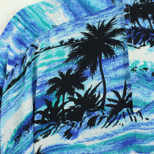 Vintage Hawaii Hemd Gr. XL blau mehrfarbig Palmen