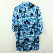 Laden Sie das Bild in den Galerie-Viewer, Vintage Hawaii Hemd Gr. XL blau mehrfarbig Palmen