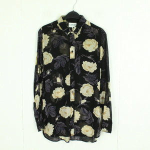 Second Hand GANNI Bluse Gr. S schwarz mehrfarbig geblümt (*)