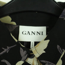Laden Sie das Bild in den Galerie-Viewer, Second Hand GANNI Bluse Gr. S schwarz mehrfarbig geblümt (*)