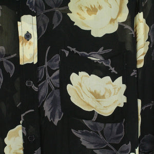 Second Hand GANNI Bluse Gr. S schwarz mehrfarbig geblümt (*)
