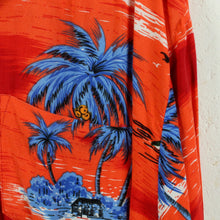 Laden Sie das Bild in den Galerie-Viewer, Vintage Hawaii Hemd Gr. XL rot blau Palmen