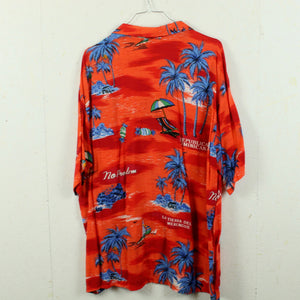 Vintage Hawaii Hemd Gr. XL rot blau Palmen