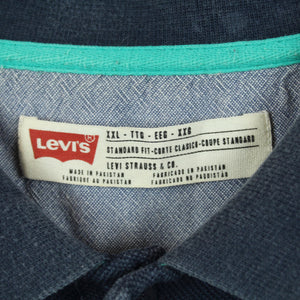 Vintage LEVI'S Poloshirt Gr. XXL dunkelblau, Knopfleiste