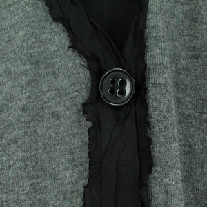 Second Hand STELLA NOVA Strickjacke Gr. 40 grau schwarz Cardigan (*)