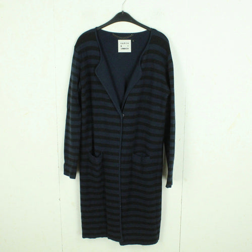 Second Hand KAREN BY SIMONSEN Strickmantel Cardigan Strickjacke Gr. M schwarz/blau gestreift  (*)