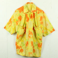 Laden Sie das Bild in den Galerie-Viewer, Vintage Hawaii Hemd Gr. L gelb bunt Kurzarm Blumen
