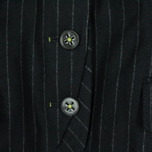 Laden Sie das Bild in den Galerie-Viewer, Second Hand LIQU Blazer Gr. 38 blau Nadelstreifen Jacke (*)