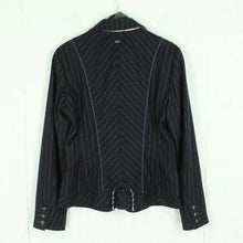 Laden Sie das Bild in den Galerie-Viewer, Second Hand LIQU Blazer Gr. 38 blau Nadelstreifen Jacke (*)