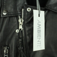 Laden Sie das Bild in den Galerie-Viewer, Second Hand AMBIENTE Lederjacke Gr. 38 schwarz Jacke NEU (*)