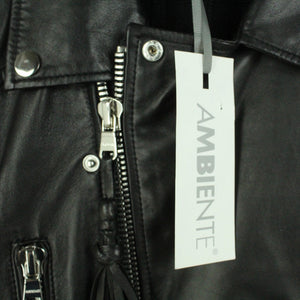 Second Hand AMBIENTE Lederjacke Gr. 38 schwarz Jacke NEU (*)