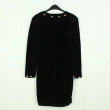 Laden Sie das Bild in den Galerie-Viewer, Vintage Samtkleid Gr. S schwarz Kleid Samt