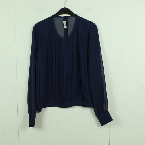 Second Hand BAUM UND PFERDGARTEN Bluse Gr. 44 blau uni Plissee (*)