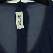 Laden Sie das Bild in den Galerie-Viewer, Second Hand BAUM UND PFERDGARTEN Bluse Gr. 44 blau uni Plissee (*)