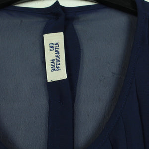 Second Hand BAUM UND PFERDGARTEN Bluse Gr. 44 blau uni Plissee (*)