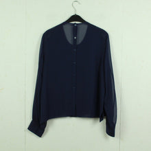 Laden Sie das Bild in den Galerie-Viewer, Second Hand BAUM UND PFERDGARTEN Bluse Gr. 44 blau uni Plissee (*)