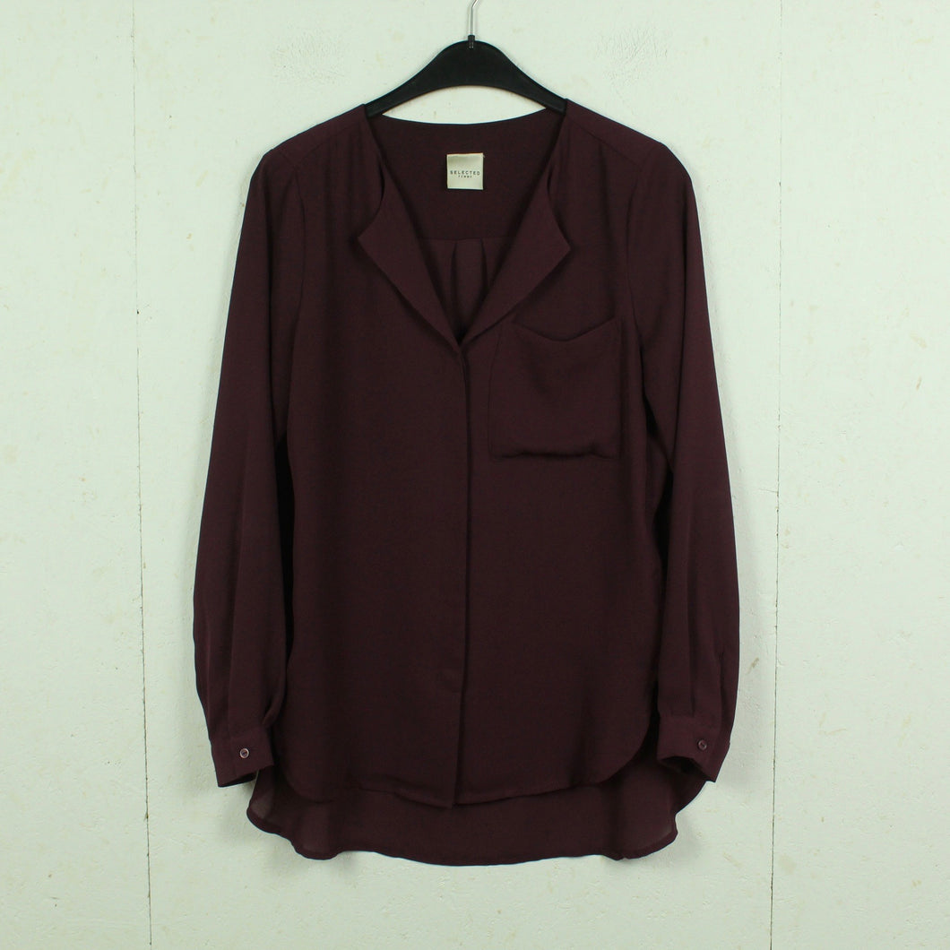 Second Hand SELECTED FEMME Bluse Gr. 34 bordeaux Langarmbluse (*)