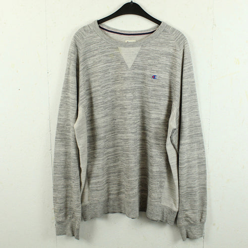 Champion Vintage Sweatshirt Gr. XL grau meliert Logo Patch