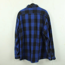 Laden Sie das Bild in den Galerie-Viewer, Vintage Flanellhemd Gr. XL schwarz blau kariert Hemd
