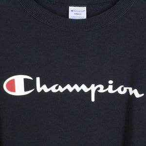 Second Hand CHAMPION Sweatshirt Gr. S dunkelblau Logo Print (*)